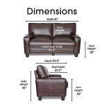 Serta Palisades 61" Track Arm Sofa in Chestnut Brown
