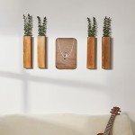 Wood Wall Planters with Faux Eucalyptus - 4 Pack