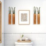 Wood Wall Planters with Faux Eucalyptus - 4 Pack