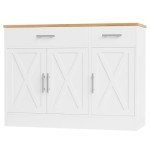 Modern Farmhouse Sideboard Buffet Cabinet with 3 Doors