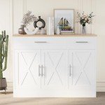 Modern Farmhouse Sideboard Buffet Cabinet with 3 Doors
