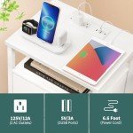 Yoobure LED Nightstand with Charging Station and Drawers