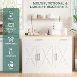 Modern Farmhouse Sideboard Buffet Cabinet with 3 Doors