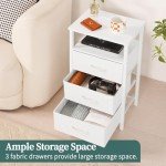 Yoobure LED Nightstand with Charging Station and Drawers