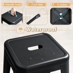 Furmax Stackable Metal Bar Stools – Set of 4