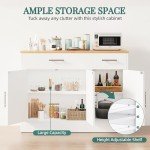 Modern Farmhouse Sideboard Buffet Cabinet with 3 Doors