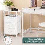 Yoobure LED Nightstand with Charging Station and Drawers
