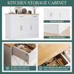 Modern Farmhouse Sideboard Buffet Cabinet with 3 Doors