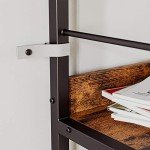 Industrial 5-Tier Ladder Bookshelf with Metal Frame