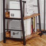 Industrial 5-Tier Ladder Bookshelf with Metal Frame