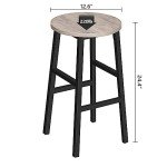 Set of 2 Industrial Round Bar Stools