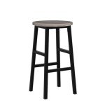 Set of 2 Industrial Round Bar Stools