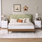 White Nightstand with 3 Drawers and Cut-Out Handles