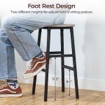 Set of 2 Industrial Round Bar Stools