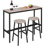 Set of 2 Industrial Round Bar Stools