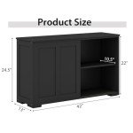 Large Black Byroce Sideboard Buffet Cabinet