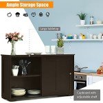 Large Black Byroce Sideboard Buffet Cabinet