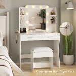 White Makeup Vanity Desk with Adjustable Lights