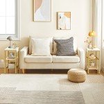 Modern White and Gold Side Tables with Charging Ports