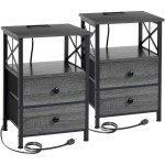 Nightstand Set with Charging Station and USB Ports