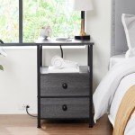 Nightstand Set with Charging Station and USB Ports
