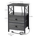 Nightstand Set with Charging Station and USB Ports
