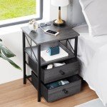 Nightstand Set with Charging Station and USB Ports