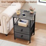 Nightstand Set with Charging Station and USB Ports