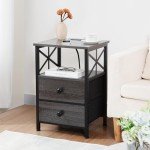 Nightstand Set with Charging Station and USB Ports
