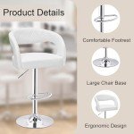 Adjustable Swivel Bar Stools Set of 2 - White