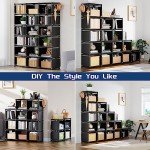 Mavivegue 18-Cube Black Bookcase and Storage Organizer