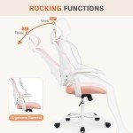 Ergonomic Pink Office Desk Chair with Lumbar Support