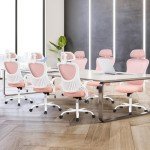 Ergonomic Pink Office Desk Chair with Lumbar Support