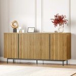 Stylish 63" Fluted Sideboard Buffet Cabinet
