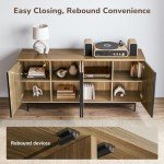 Stylish 63" Fluted Sideboard Buffet Cabinet