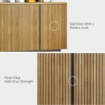 Stylish 63" Fluted Sideboard Buffet Cabinet