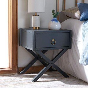 Odilia Navy and Gold 1-Drawer Nightstand