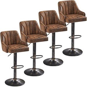 Set of 4 Adjustable Swivel Bar Stools