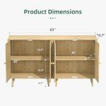 Set of 2 Stylish Rattan Buffet Cabinets