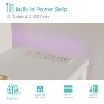 Lufeiya 47" White Computer Desk with Outlets