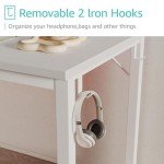 Lufeiya 47" White Computer Desk with Outlets