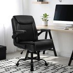 Adjustable Ergonomic Office Chair with Armrest - Black