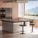 Adjustable Metal Swivel Barstools Set of 2