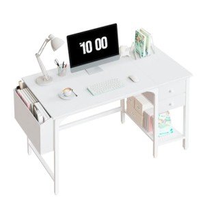 Lufeiya White 40-Inch Small Space Desk