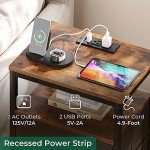 Huuger Charging Nightstand with Fabric Drawers