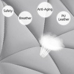 Light Grey PU Leather Swivel Bar Stool Set