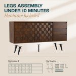 Georgina Solid Wood Sideboard with 2 Doors & 3 Drawers