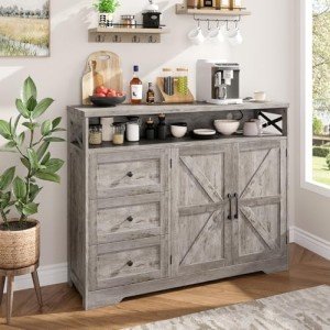 47'' Farmhouse Buffet Sideboard with Charging Station