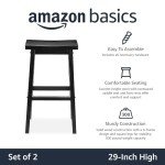 Amazon Basics Solid Wood Saddle-Seat Counter Stools