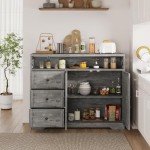 47'' Farmhouse Buffet Sideboard with Charging Station